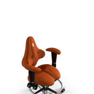 Эргономическое офисное кресло и стул с ортопедическим эффектом для руководителей, персонала, школьников и детей Кресло KULIK SYSTEM KIDS Ткань с подголовником без дизайнерского шва Оранжевый