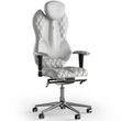 Кресло KULIK SYSTEM GRAND Кожа с подголовником и дизайнерским швом Белый