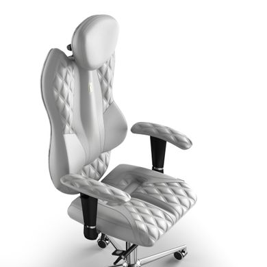 Эргономическое офисное кресло и стул с ортопедическим эффектом для руководителей, персонала, школьников и детей Кресло KULIK SYSTEM GRAND Кожа с подголовником и дизайнерским швом Белый