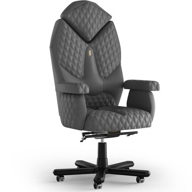 Эргономическое офисное кресло и стул с ортопедическим эффектом для руководителей, персонала, школьников и детей Кресло KULIK SYSTEM DIAMOND Ткань с подголовником и дизайнерским швом Серебристый