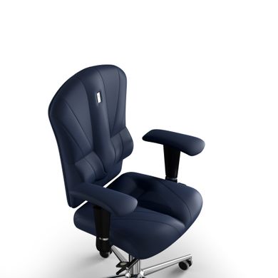 Эргономическое офисное кресло и стул с ортопедическим эффектом для руководителей, персонала, школьников и детей Кресло KULIK SYSTEM VICTORY Экокожа без подголовника и дизайнерского шва Темно-синий