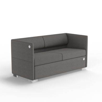 Двомісний диван LOUNGE Тканина 2 Сріблястий