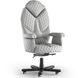 Ергономічне офісне крісло та стілець з ортопедичним ефектом для керівників, персоналу, школярів та дітей Крісло KULIK SYSTEM DIAMOND Шкіра з підголівником і дизайнерським швом Білий