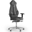 Кресло KULIK SYSTEM IMPERIAL Экокожа с подголовником и дизайнерским швом Серый