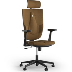 Эргономическое офисное кресло и стул с ортопедическим эффектом для руководителей, персонала, школьников и детей Кресло KULIK SYSTEM SPACE Ткань с подголовником без дизайнерского шва Бронзовый