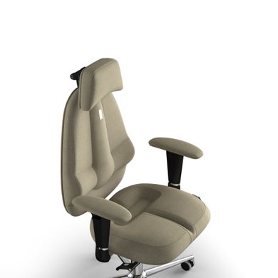 Ергономічне офісне крісло та стілець з ортопедичним ефектом для керівників, персоналу, школярів та дітей Крісло KULIK SYSTEM CLASSIC Тканина з підголівником без дизайнерського шва Кремовий