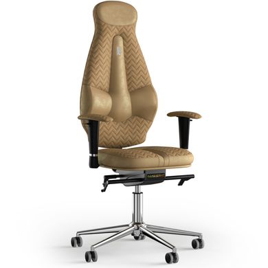 Ергономічне офісне крісло та стілець з ортопедичним ефектом для керівників, персоналу, школярів та дітей Крісло KULIK SYSTEM GALAXY Антара з підголівником і дизайнерським швом Дюна