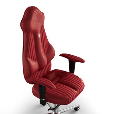 Эргономическое офисное кресло и стул с ортопедическим эффектом для руководителей, персонала, школьников и детей Кресло KULIK SYSTEM IMPERIAL Антара с подголовником и дизайнерским швом Красный