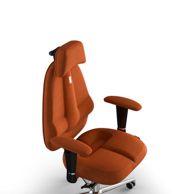 Ергономічне офісне крісло та стілець з ортопедичним ефектом для керівників, персоналу, школярів та дітей Крісло KULIK SYSTEM CLASSIC Тканина з підголівником без дизайнерського шва Помаранчевий
